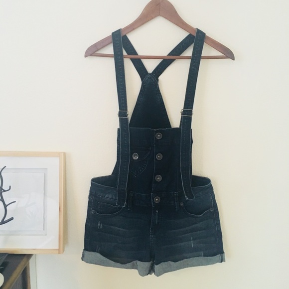 Sneak Peek denim low cut overalls NWOT - Picture 3 of 6